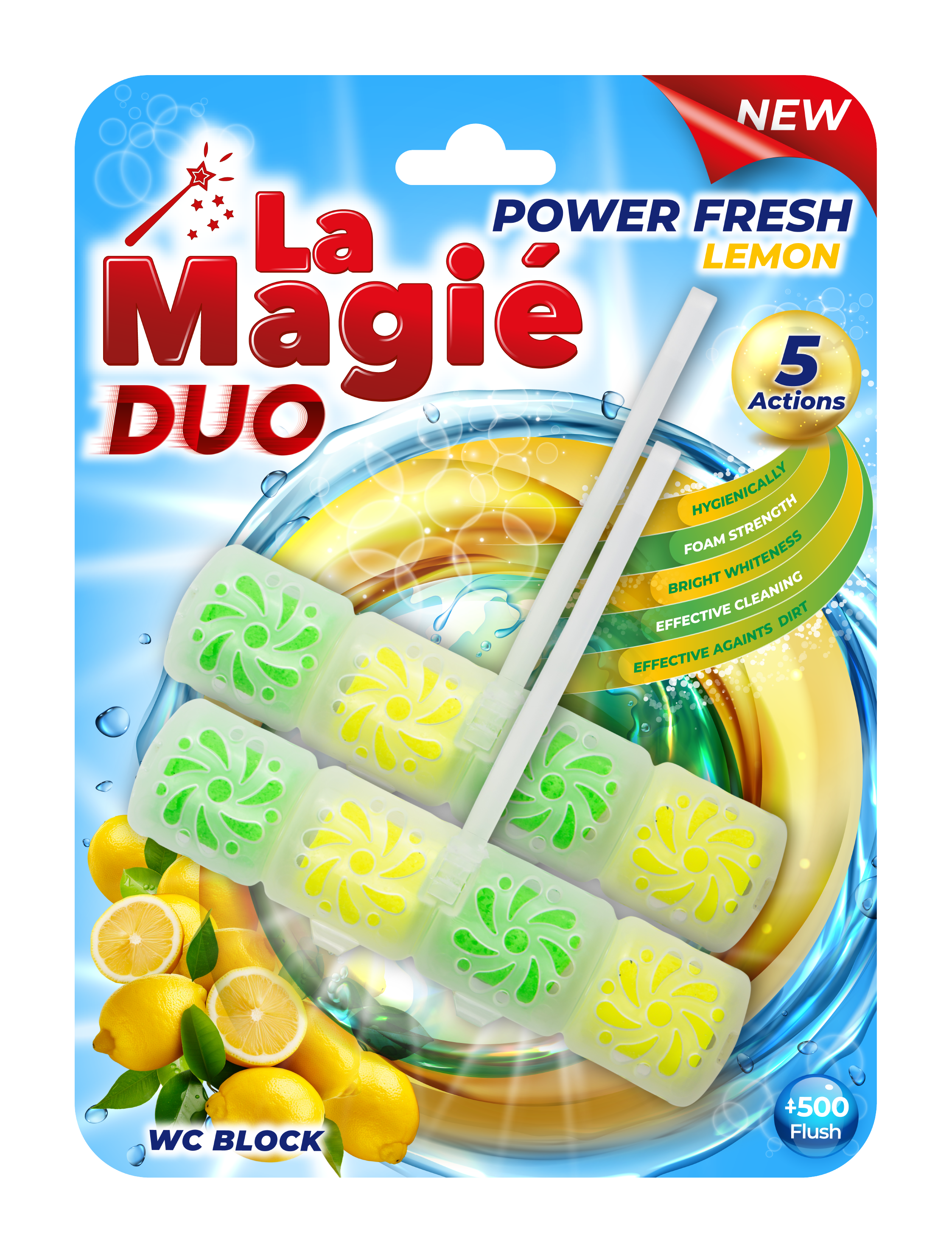 LA MAGIÉ POWER FRESH WC BLOCK DUO 2X40 G LEMON